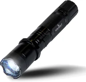 SolVolt Rechargeable Stun Gun Flashlight – Powerful TASER for Women, Men – Self-Defense Device with LED Light – Compact & Concealed Carry – by Original Defense