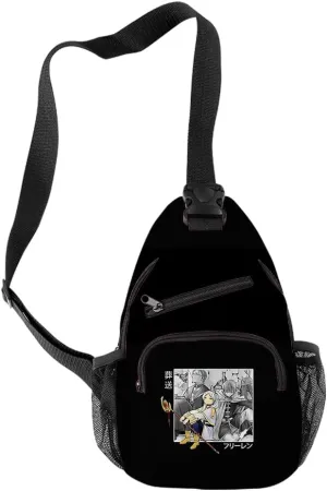 Sousou no Frieren Anime Merch Backpack Women Men Three-piece Sets Bag Fashion Daypack (Chest bag)
