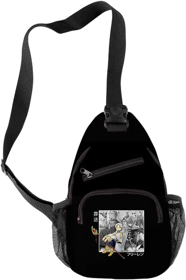 Sousou no Frieren Anime Merch Backpack Women Men Three-piece Sets Bag Fashion Daypack (Chest bag)