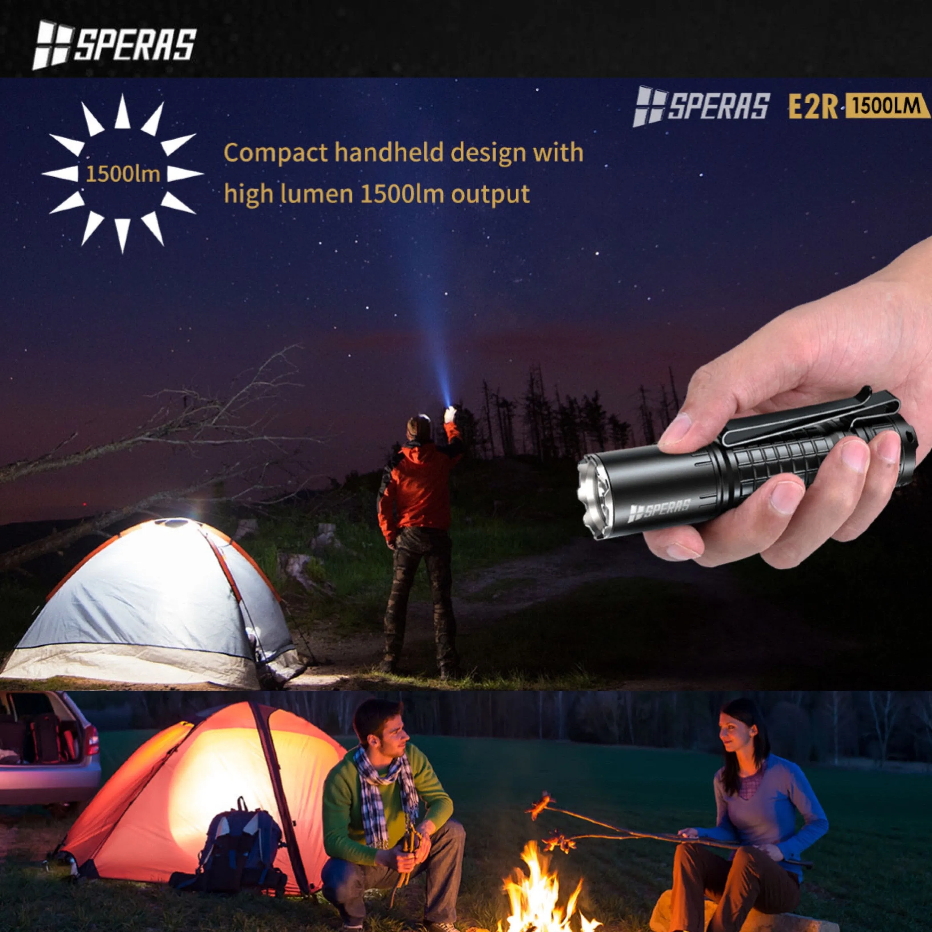 SPERAS E2R 1500LMS 267M 21700 EDC Flashlight