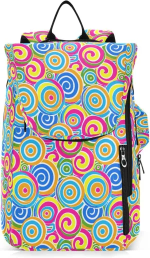 Sporting Goods Tennis Bag Large Storage Striped Spirals Candy Like Colors Sports Accessories Backpack for Tennis, Badminton, Pickleball pala de padel