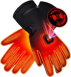 Spring Electric Rechargeable Battery Heated Gloves - Waterproof Touchscreen for Outdoor Sports, Hiking, Skiing, Running, Work