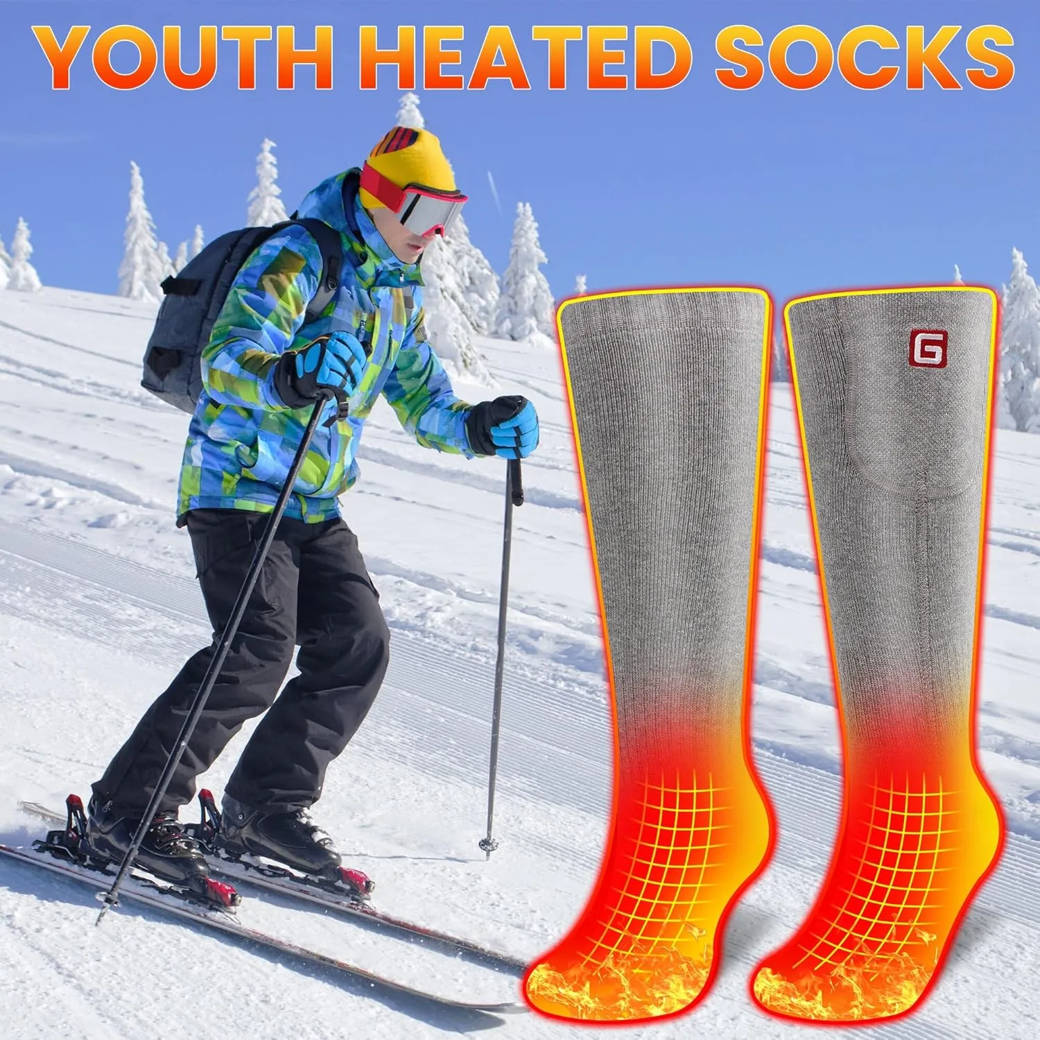 Spring Heated Socks - Rechargeable, Heating Men Women, Thermal Insulated, Sports Women's Hiking Winter Heating Socks