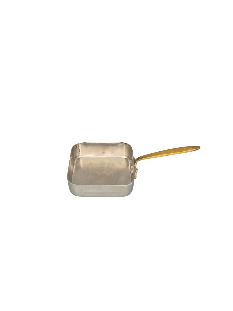 Square Shape Serving Mini Bites, Brass Handle, 70 ML, 2.5", Stainless Steel