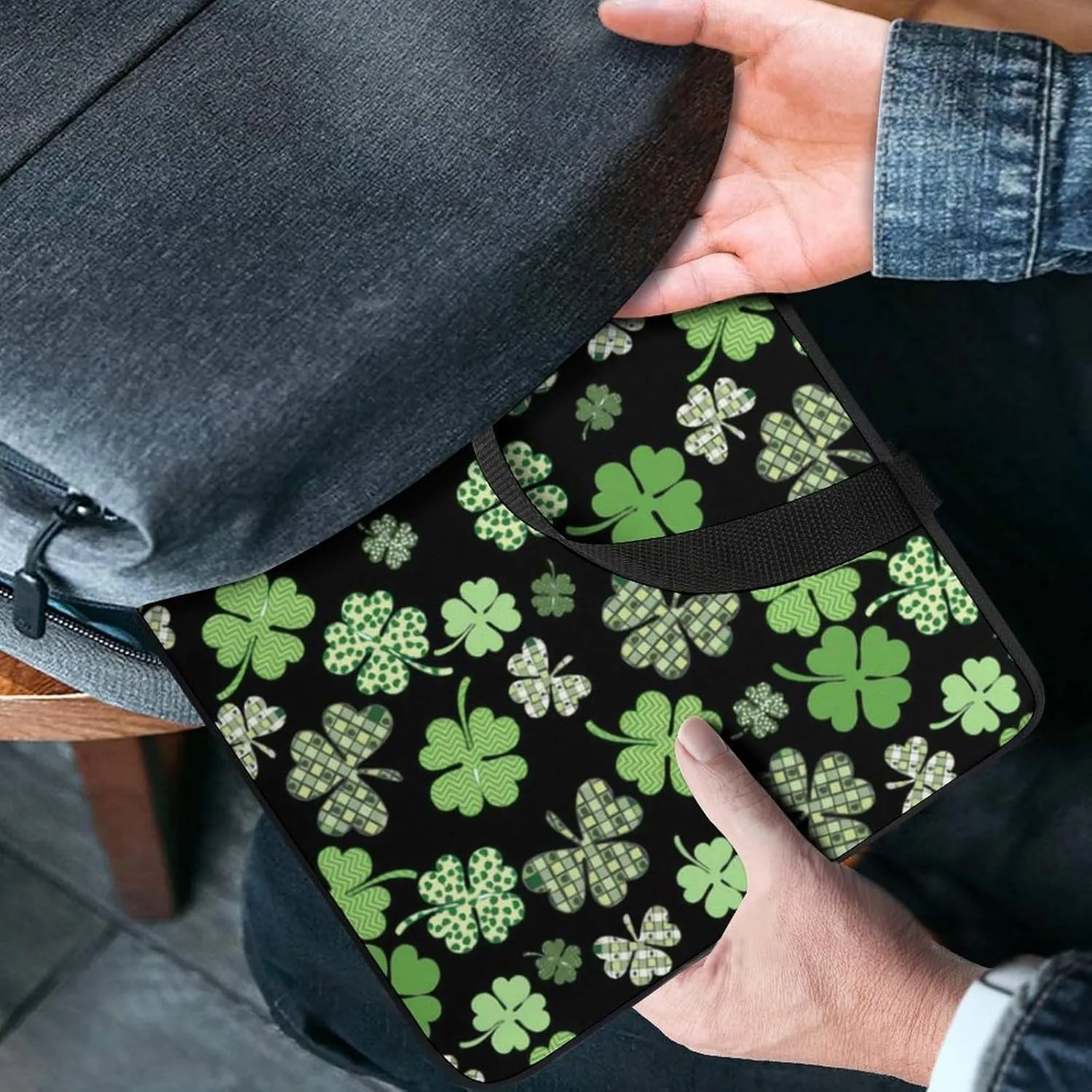St Patrick Clover Green Laptop Bag Waterproof Dustproof Crack Proof Large Capacity