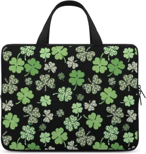 St Patrick Clover Green Laptop Bag Waterproof Dustproof Crack Proof Large Capacity