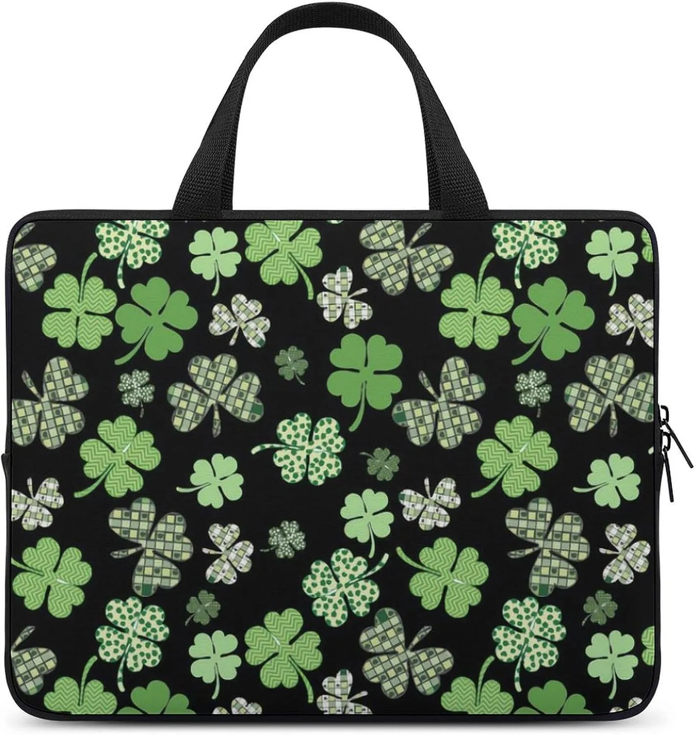St Patrick Clover Green Laptop Bag Waterproof Dustproof Crack Proof Large Capacity