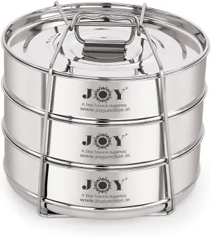 Stackable Stainless Steel Insert Pans - 3 Tiers - Instant Pot Accessories - 6QT & Above - Pressure Cooker Steamer Pan