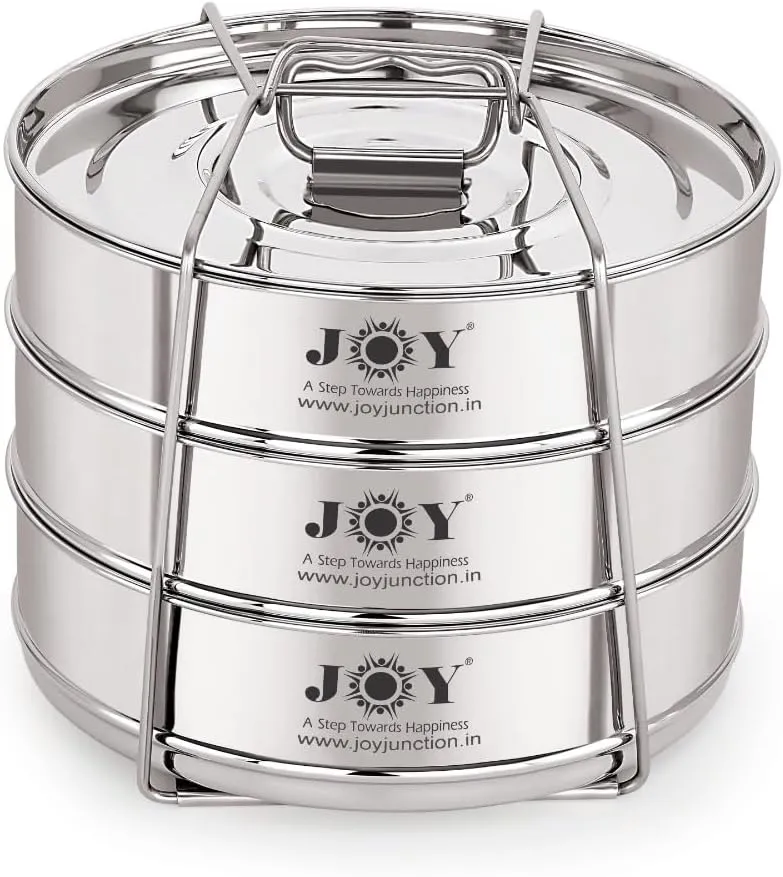 Stackable Stainless Steel Insert Pans - 3 Tiers - Instant Pot Accessories - 6QT & Above - Pressure Cooker Steamer Pan