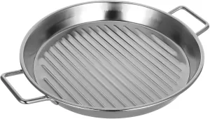 Stainless Steel Bbq Plate 20cm Round Tray Metal Camping Plates for Seafood Steak Snacks Outdoor Picnics and Birthday Gatherings