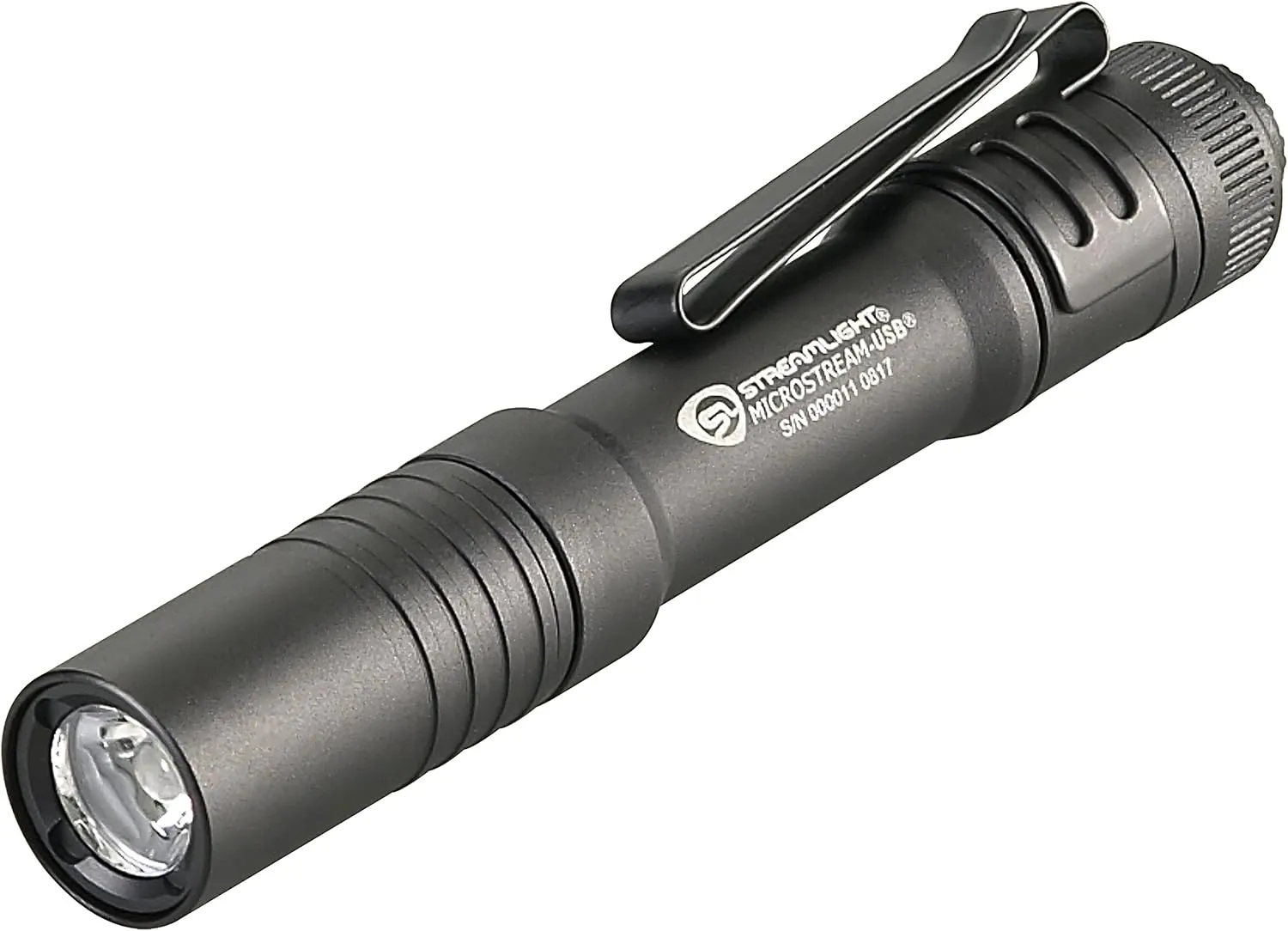 Streamlight 66601 MicroStream 250-Lumen EDC Ultra-Compact Flashlight with USB Rechargeable Battery, Clear Retail Packaging, Black