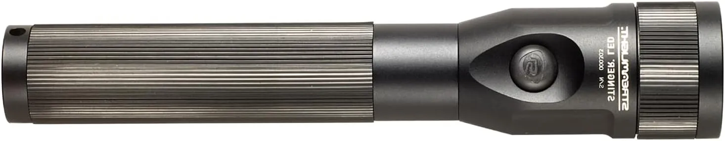 Streamlight 75733 Stinger LED Rechargeable Handheld Flashlight with 120V/100V AC/12V DC Piggyback Charger, Black