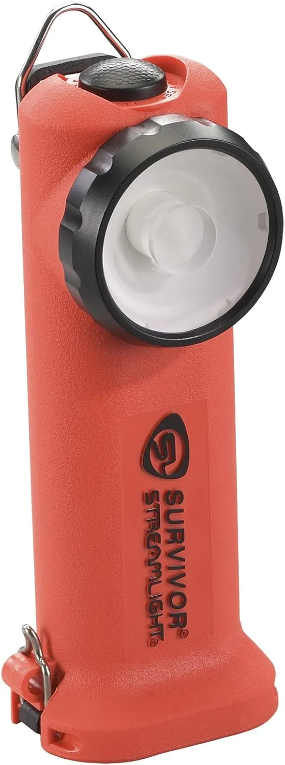 Streamlight 90503 Survivor 175-Lumen Rechargeable Safety-Rated Firefighter Right Angle Flashlight with AC/DC Charging, Orange