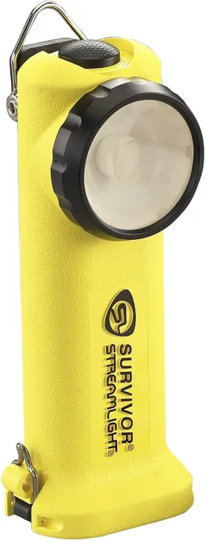 Streamlight 90513 Survivor 175-Lumen Rechargeable Safety-Rated Firefighter Right Angle Flashlight with AC/DC Charging, Yellow