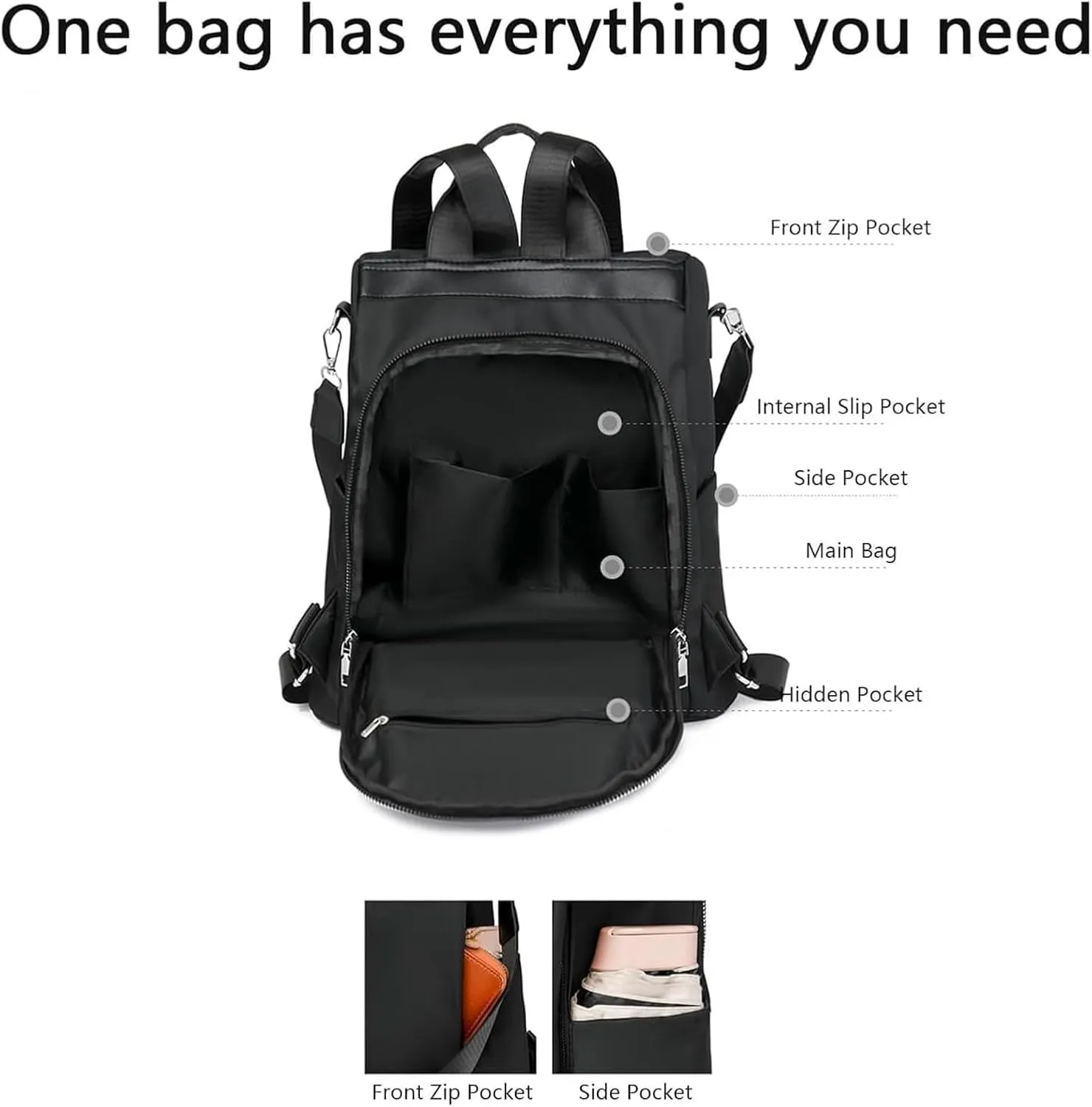 Subscrsidewa Anti-Theft Large Capacity Backpack, Anti Theft Backpack Subscrsidewa, Leisure Shoulder Bag for Women (BROWN)