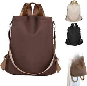 Subscrsidewa Anti-Theft Large Capacity Backpack, Anti Theft Backpack Subscrsidewa, Leisure Shoulder Bag for Women (BROWN)