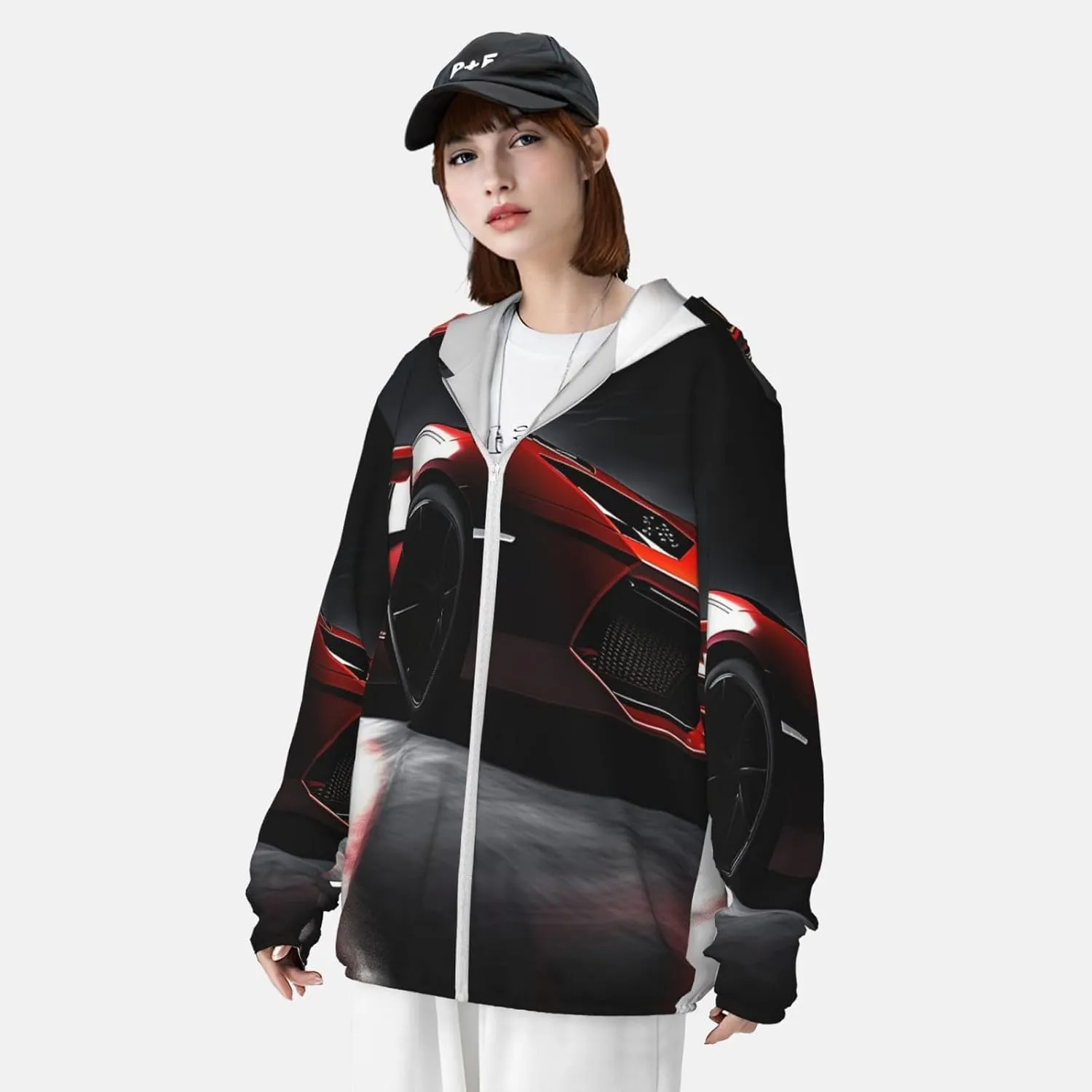 Sun Protection Hoodie for Men Women UPF 50  Long Sleeve Sun Shirts Rash Guard Jacket Speed Sport Car Sun Shirt