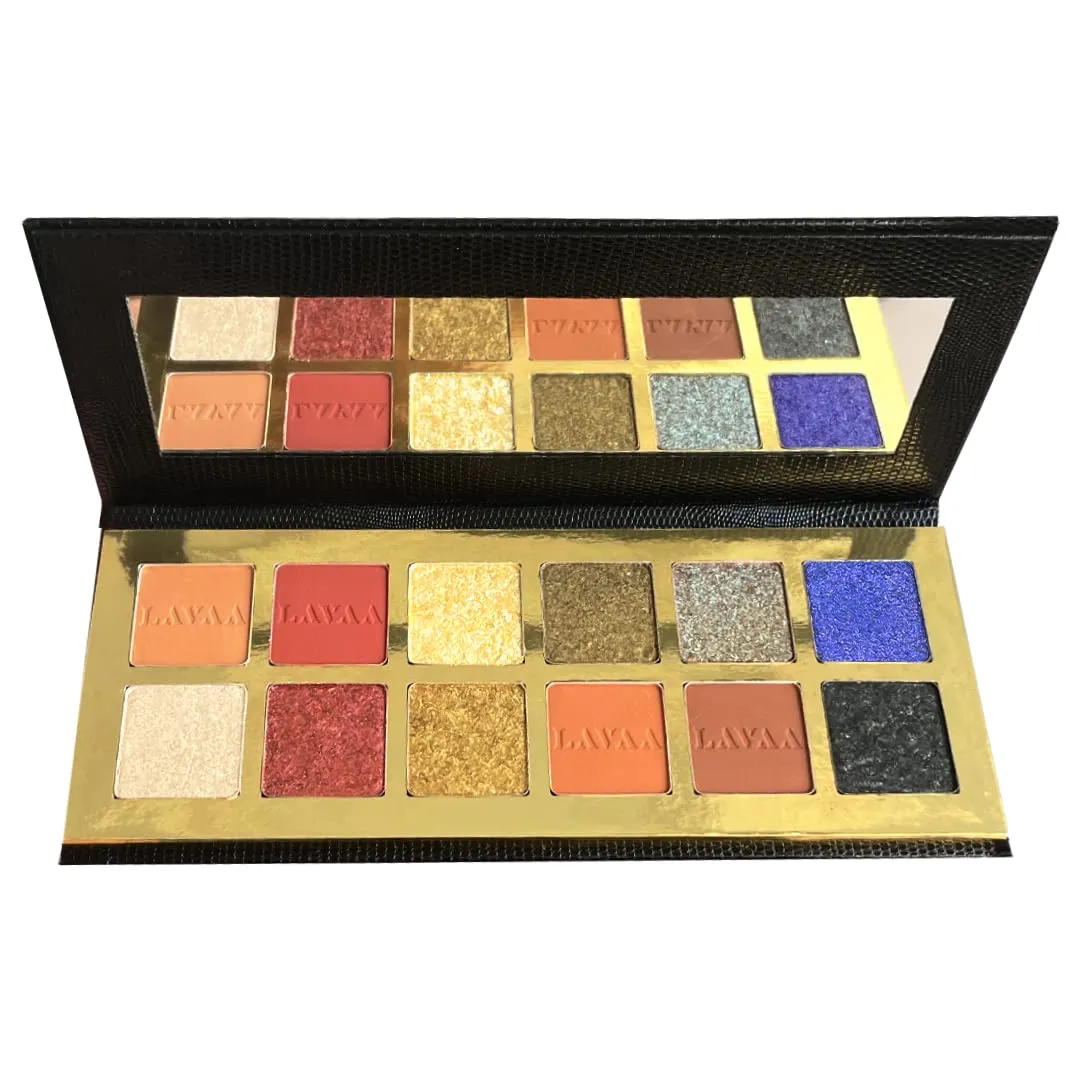 SUNSET PALETTE by Lavaa Beauty | Luxe Eyeshadow Palette, Shimmer, Mattes, 12-pan Palette