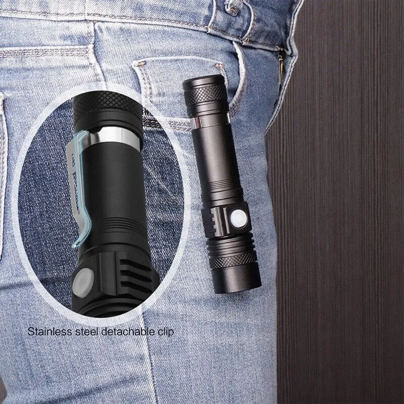 Super Bright 90000LM LED Tactical Flashlight Zoomable With