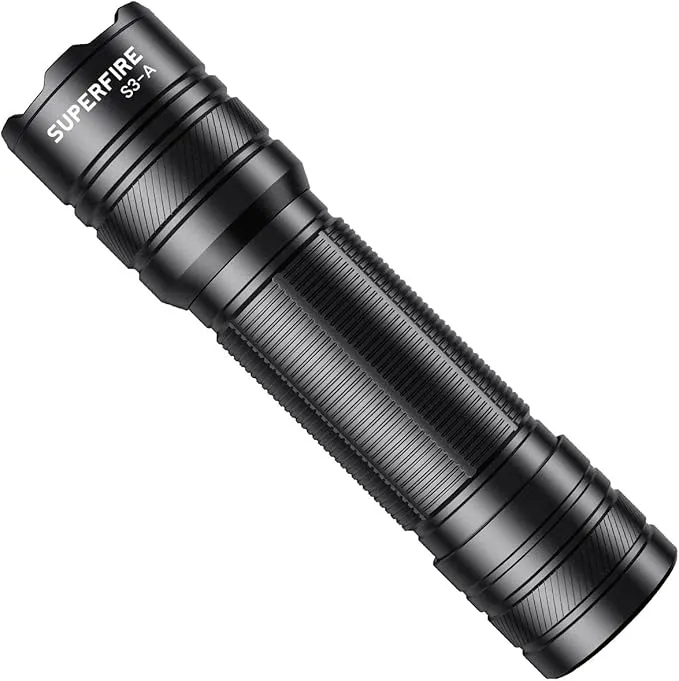 SuperFire LED Flashlight,EDC Flashlight Hight Lumens, Zoomable Flash Light for Outdoor, Emergence，Rechargeable or AAA batteries Dual Power Mode