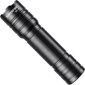 SuperFire LED Flashlight,EDC Flashlight Hight Lumens, Zoomable Flash Light for Outdoor, Emergence，Rechargeable or AAA batteries Dual Power Mode
