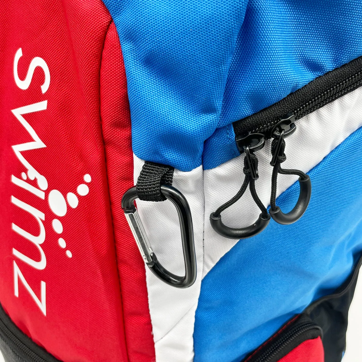 Swimz Freestyle Backpack V2.0 45L Sports / Swim Backpack - Large 45L Capacity Swim Bag (Red / Blue / White)