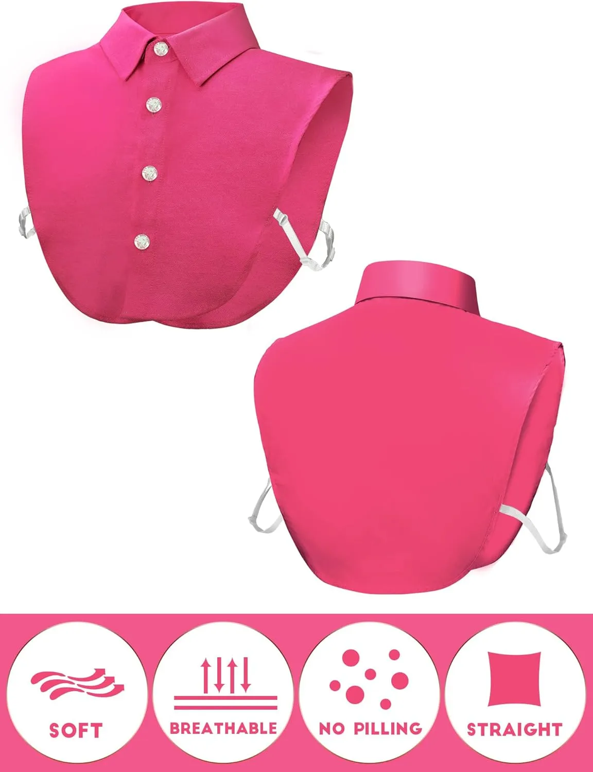 Syhood 4 Pcs Fake Collar Detachable False Dickey Collar Half Shirts Round for Women Outfits