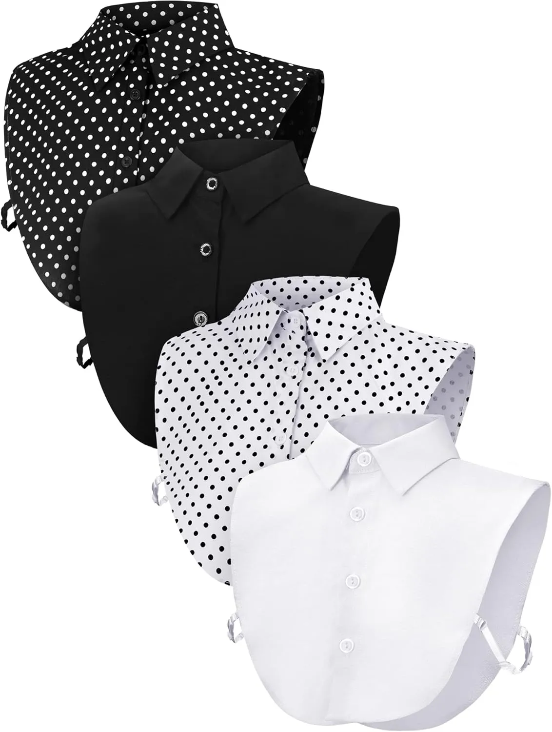 Syhood 4 Pcs Fake Collar Detachable False Dickey Collar Half Shirts Round for Women Outfits