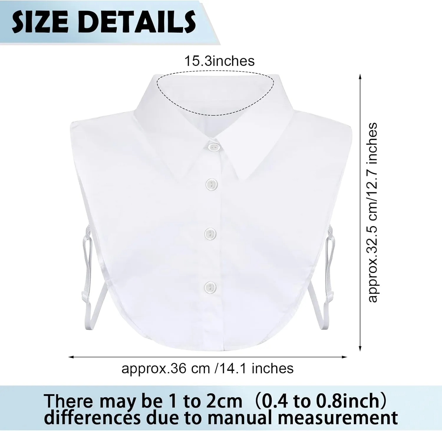 Syhood 4 Pcs Fake Collar Detachable False Dickey Collar Half Shirts Round for Women Outfits