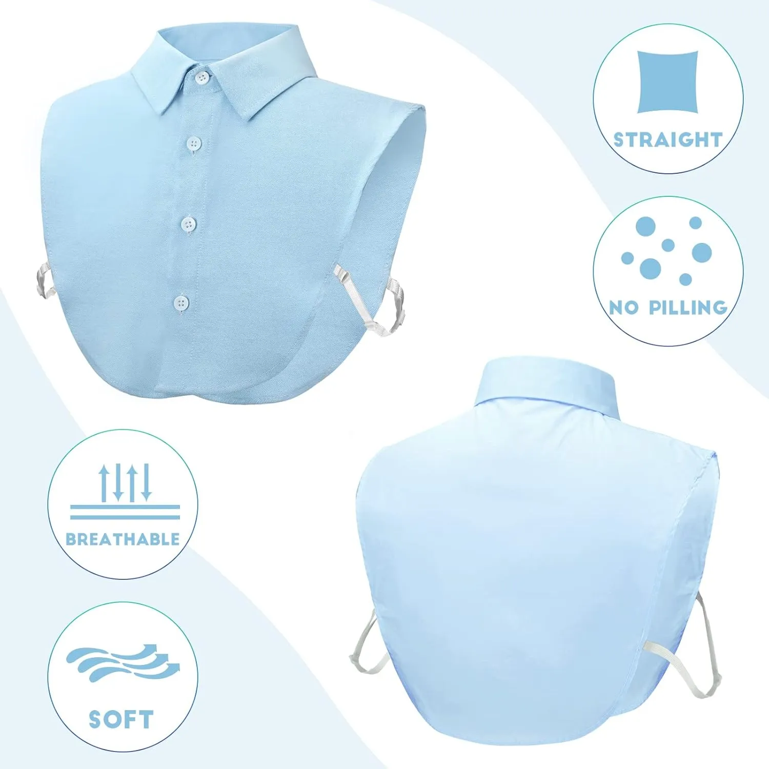 Syhood 4 Pcs Fake Collar Detachable False Dickey Collar Half Shirts Round for Women Outfits