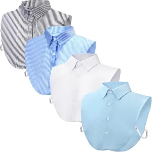 Syhood 4 Pcs Fake Collar Detachable False Dickey Collar Half Shirts Round for Women Outfits