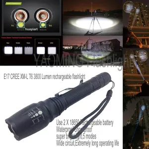 Tactical flashlight 3800LM CREE XML T6 LED flashlight lamp rechargeable torch linternas by 2 x 18650 battery police lantern
