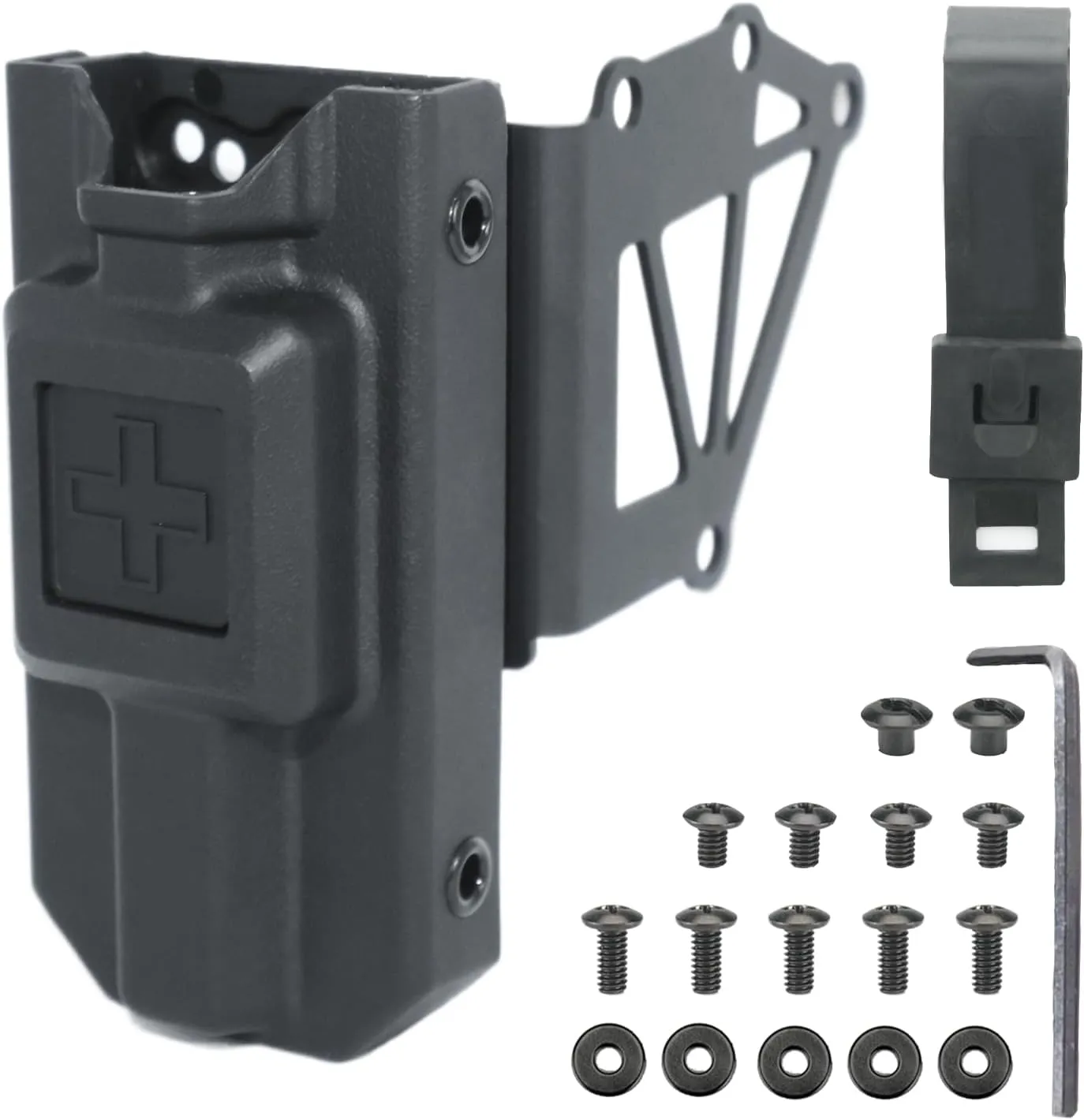 Tactical Tourniquet Holder with Holster Adapter Mount for Aluminum Gun Holster, QLS Police Gear Accessories Belt Attachment