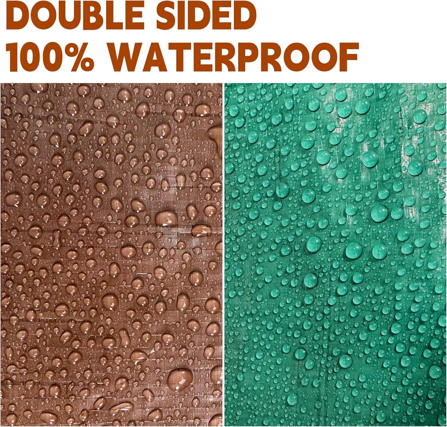 Tarp 15x30 ft 100% Waterproof 7mil Durable Grommets and Reinforced Edges,Uv Resistant,Green/Brown Tarp,Emergency Rain Shelter,Outdoor Cover and Camping Use -by MVPNET