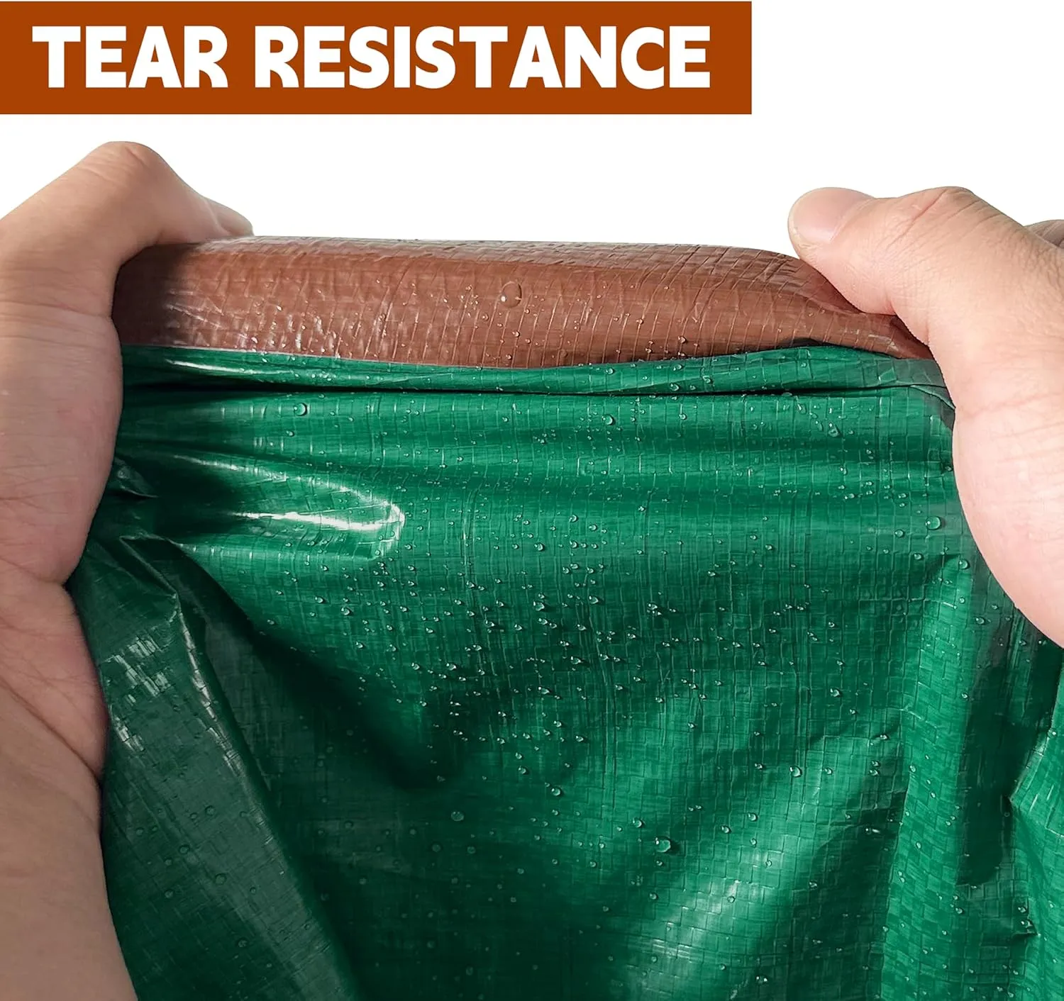 Tarp 15x30 ft 100% Waterproof 7mil Durable Grommets and Reinforced Edges,Uv Resistant,Green/Brown Tarp,Emergency Rain Shelter,Outdoor Cover and Camping Use -by MVPNET