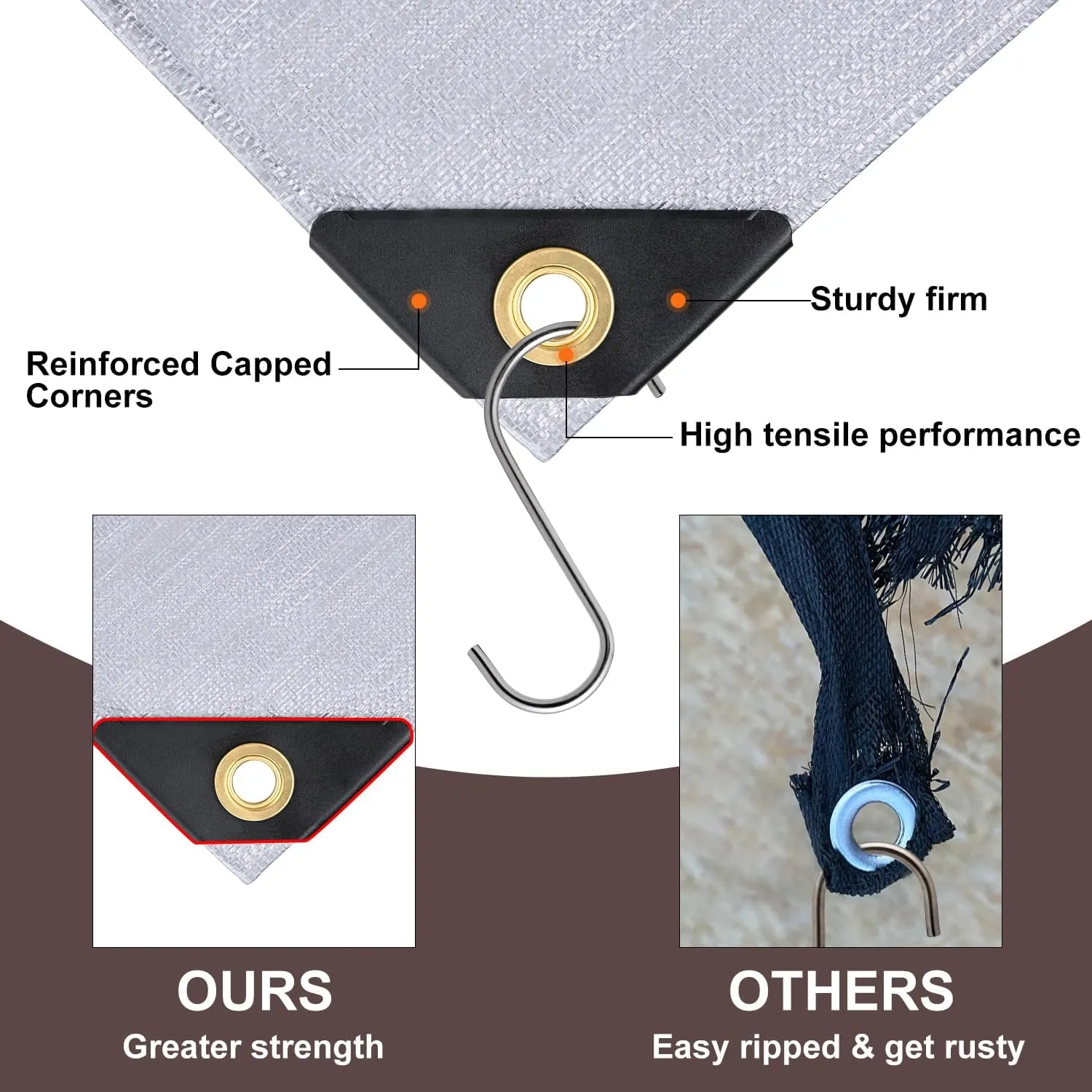 Tarp 6x8FT, 16 Mil, Waterproof Tarps Heavy Duty with Grommets Every 23.6", Thick Plastic Tarp, UV Resistant Tear&Fade Resistant, Reinforced Edges for Outdoor Pool Camp Tent