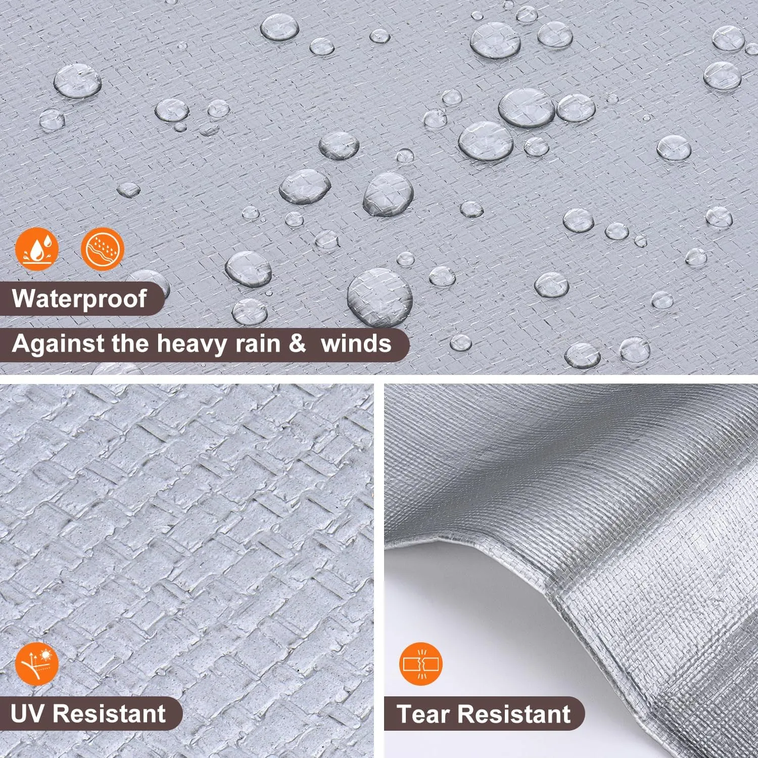 Tarp 6x8FT, 16 Mil, Waterproof Tarps Heavy Duty with Grommets Every 23.6", Thick Plastic Tarp, UV Resistant Tear&Fade Resistant, Reinforced Edges for Outdoor Pool Camp Tent
