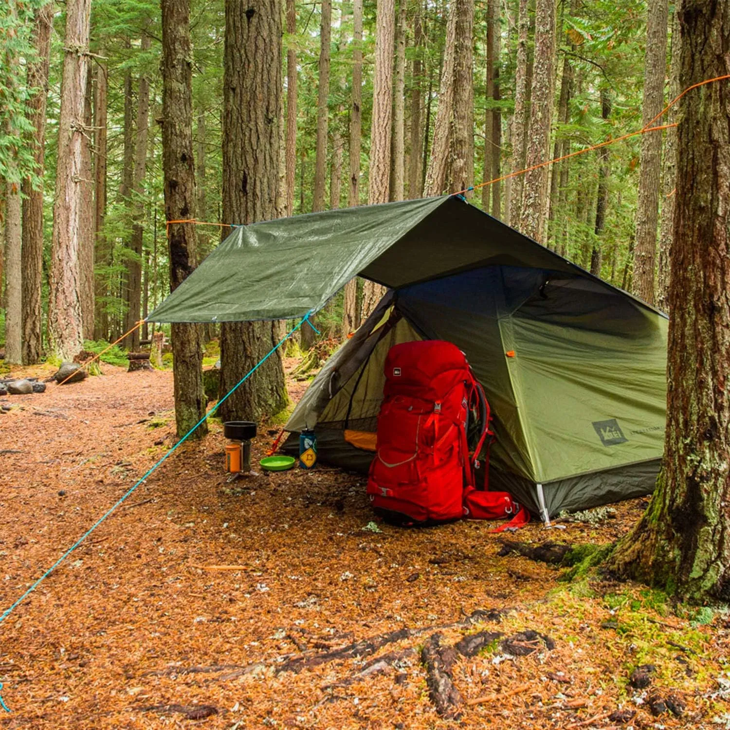 Tarp Canvas,Heavy Duty Waterproof for Outdoors, Truck, Water Resistant, UV Resistant Tarpaulin Cover for Car Boat Camping Firewood Woodpile(9.8 x 9.8 Feet)