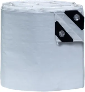 TARP SUPPLY Inc.10'x10' White Poly Tarp–8 Mil Waterproof,UV-Resistant Tarpaulin with Aluminum Grommets Reinforced Edges for Party Tents,Roofs,Boats,RVs,Furniture,Farm & Outdoor Use