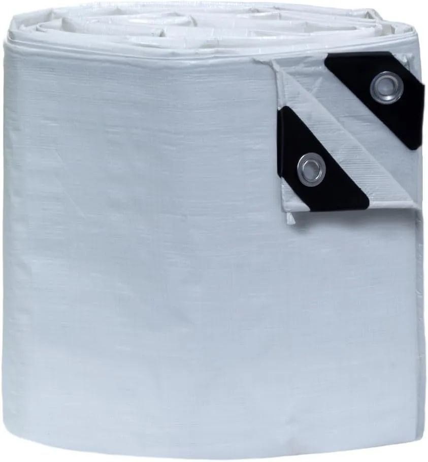 TARP SUPPLY Inc.10'x10' White Poly Tarp–8 Mil Waterproof,UV-Resistant Tarpaulin with Aluminum Grommets Reinforced Edges for Party Tents,Roofs,Boats,RVs,Furniture,Farm & Outdoor Use
