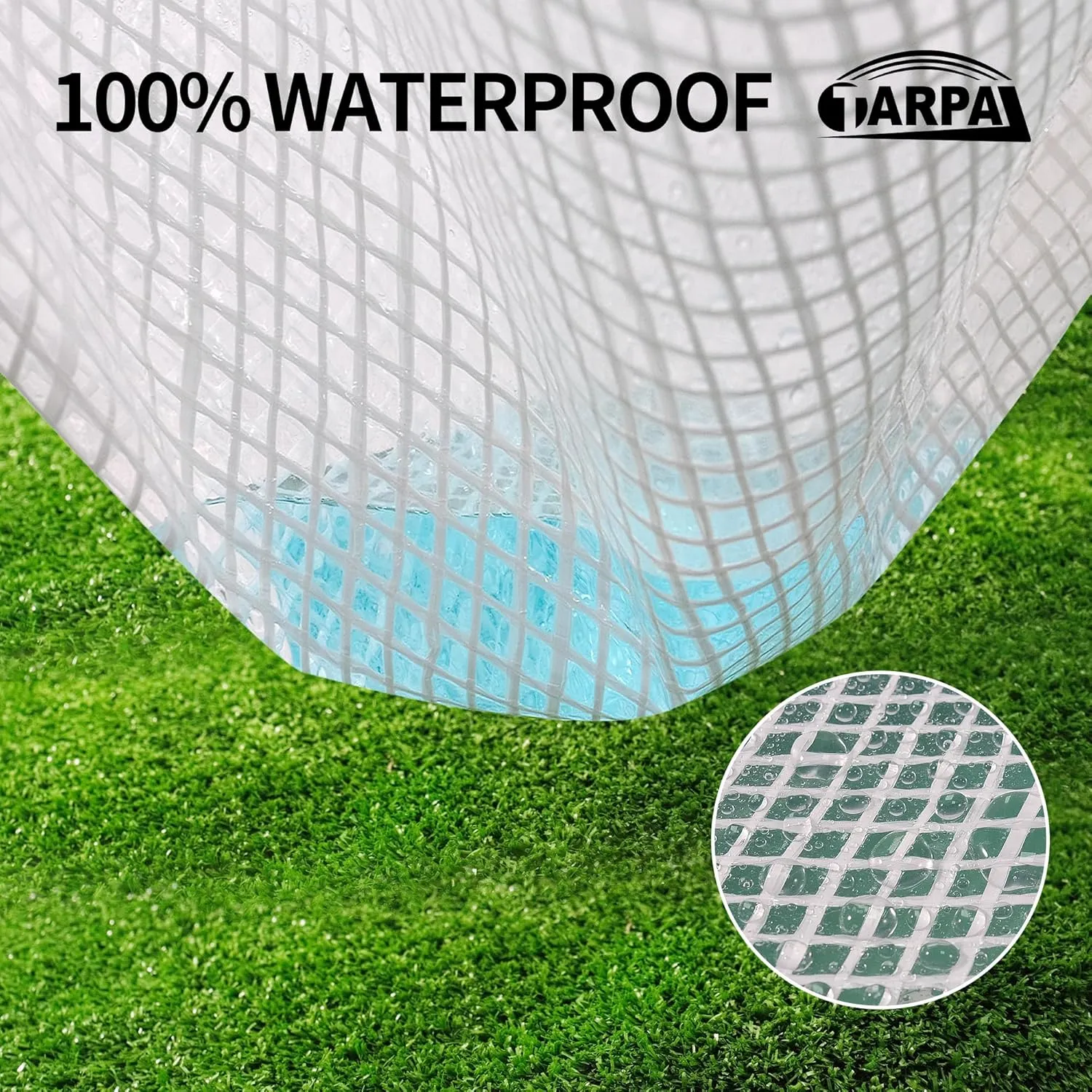 TARPAL 10'x20' Clear White Tarp Heavy Duty Waterproof 12mil with Grommets or Zip Ties for Large Greenhouses for Outdoors Garden,Farm,Chicken Coops