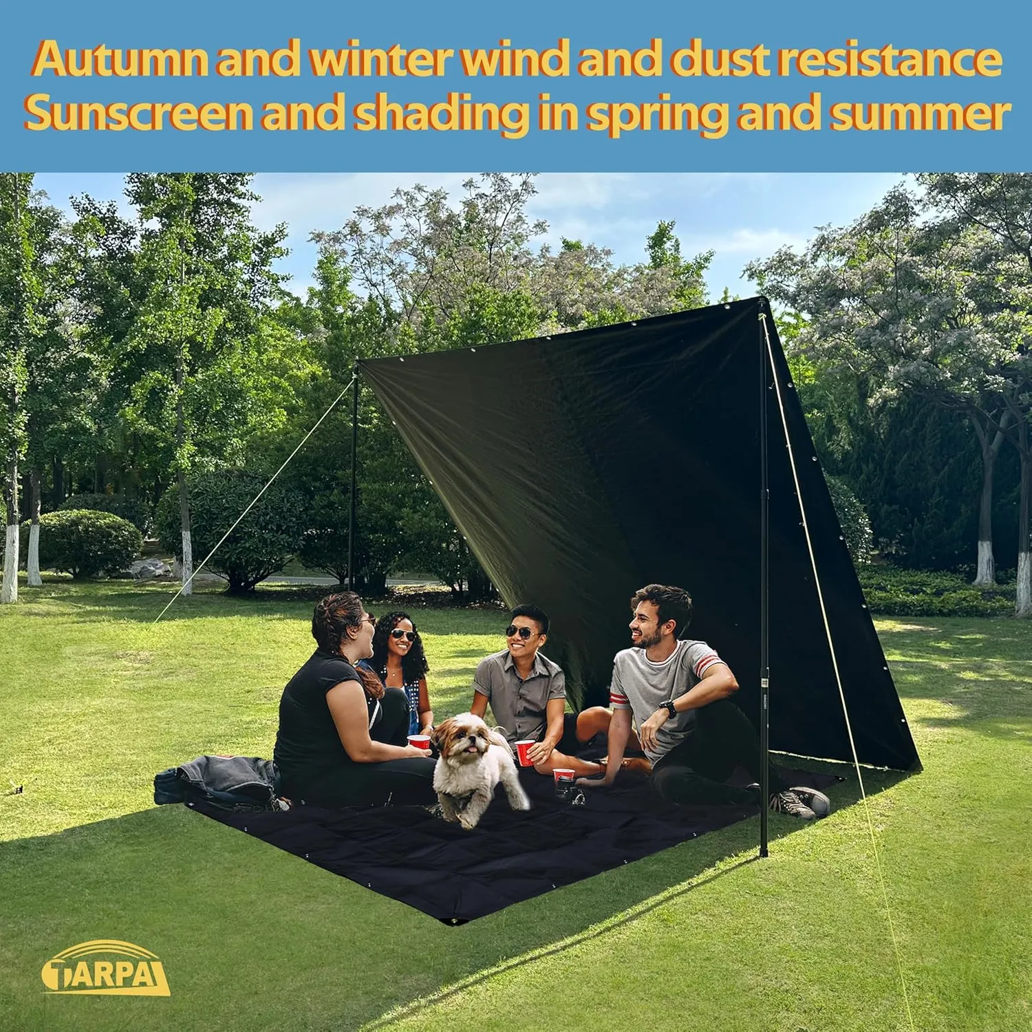 TARPAL tarp Waterproof 4x10 feet Black Heavy Duty tarp 14mil polyethylene tarps Multifunctional Tarpaulin，Snow or UV Protection,Suitable for Outdoor Furniture, awnings,Roofs,Tents Cover