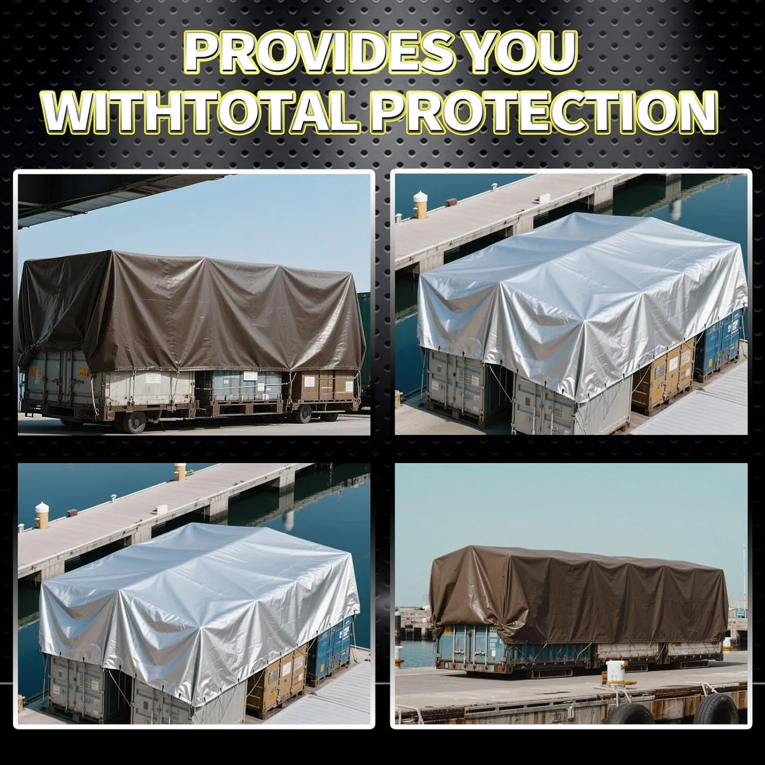 Tarps Heavy Duty Waterproof 10x12 Ft, 10 Mil Thick, High Durability, Rip, UV Resistant and Tear Resistant with Metal Gromets Every 20 Inches (Silver/Brown - Reversible)