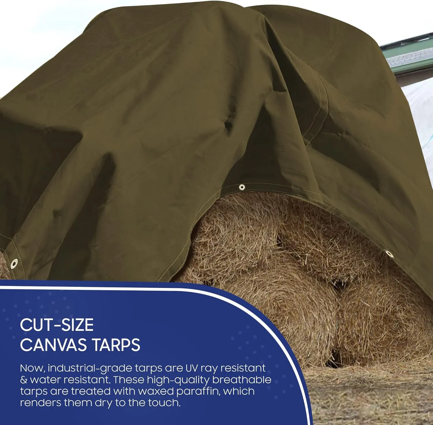 Tarps Now 5x7 ft Heavy Duty Canvas Tarp| 18 MIL Industrial Grade Fabric, Tear Resistance, Reinforced Edges, Brass Grommets | Ideal for Construction, Trucking, Manufacturing, Automotive –Olive Color