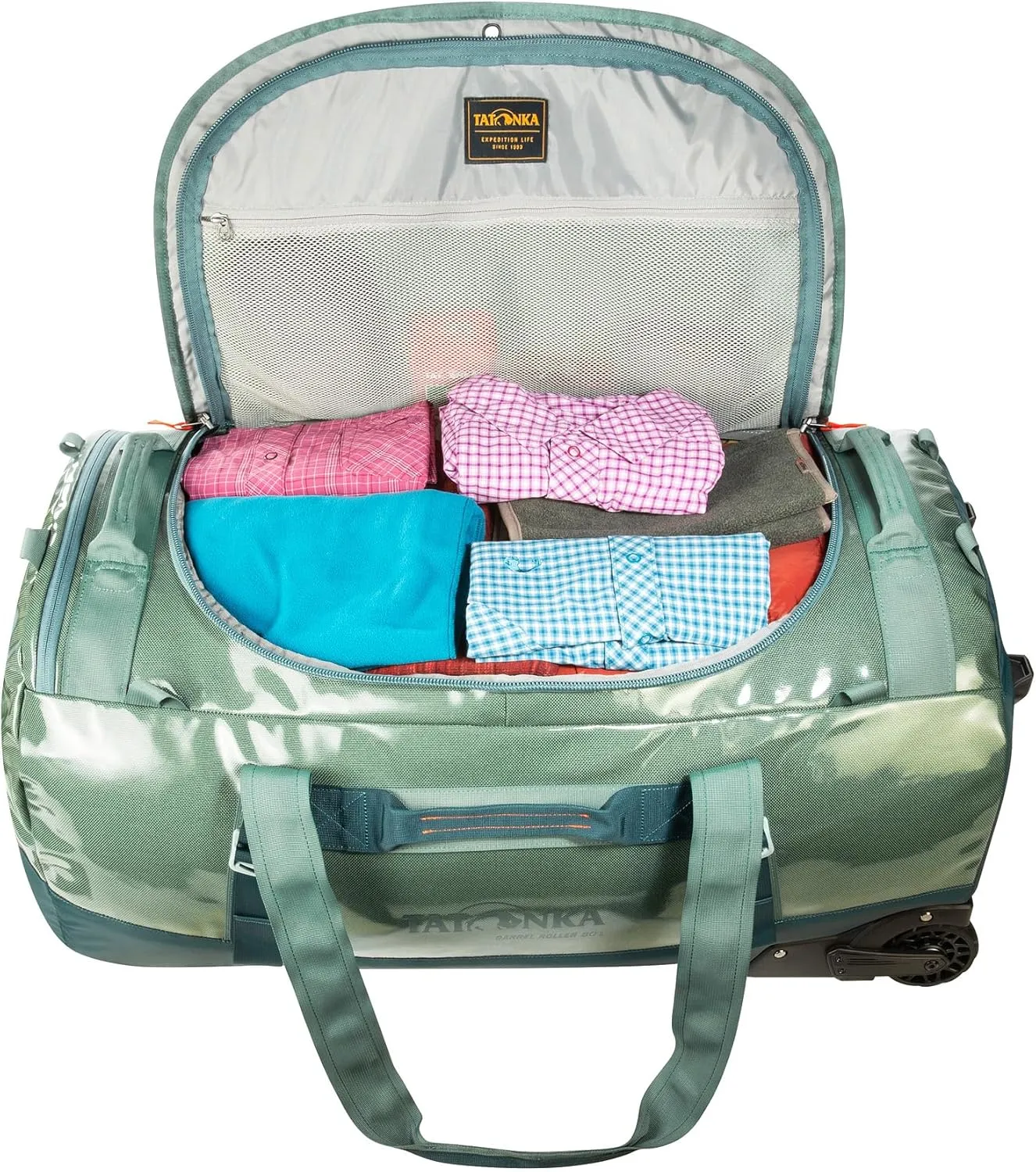 Tatonka Trolley with 80 L Volume and Backpack Function, Lockable Zip and Telescopic Handle