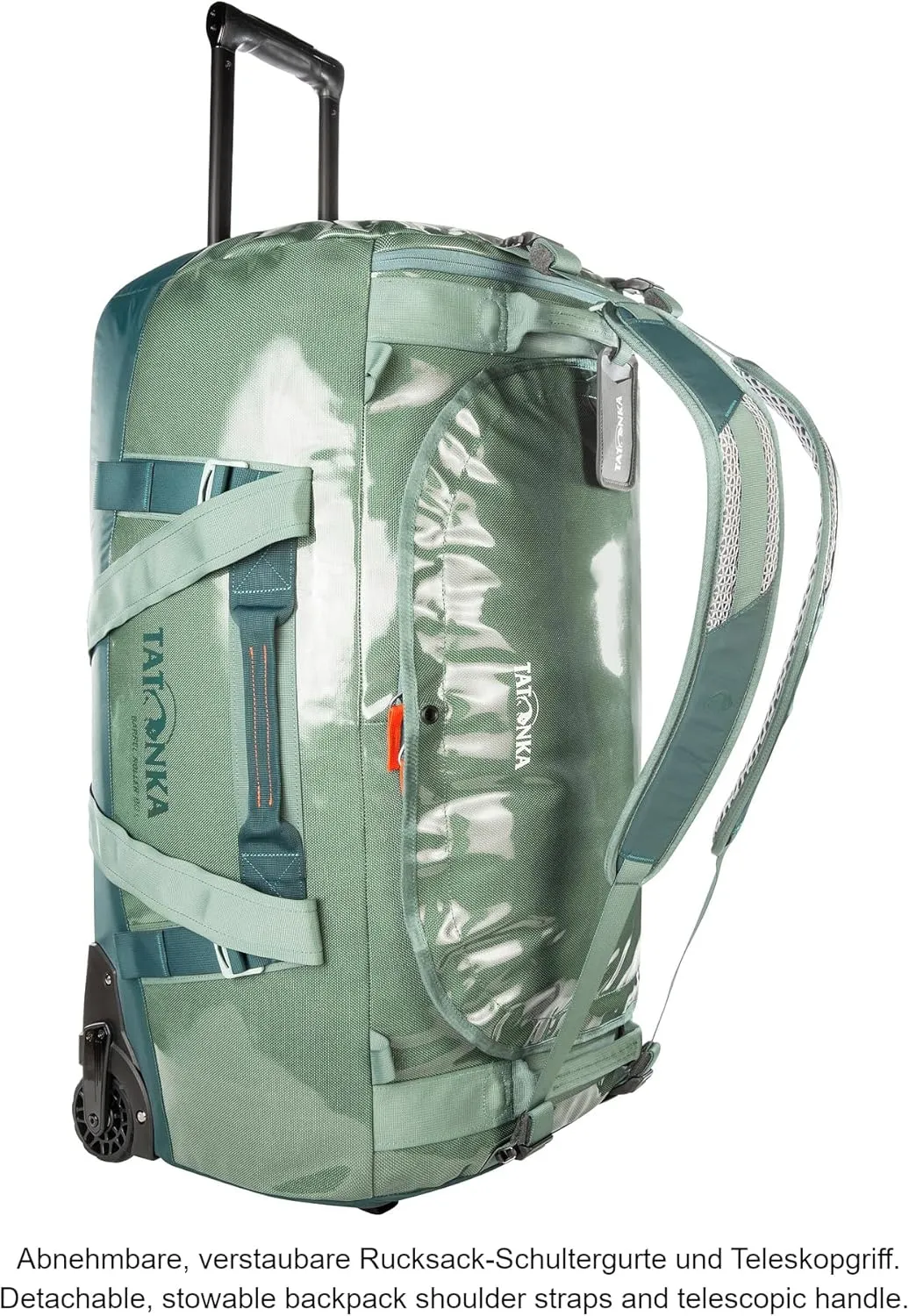Tatonka Trolley with 80 L Volume and Backpack Function, Lockable Zip and Telescopic Handle
