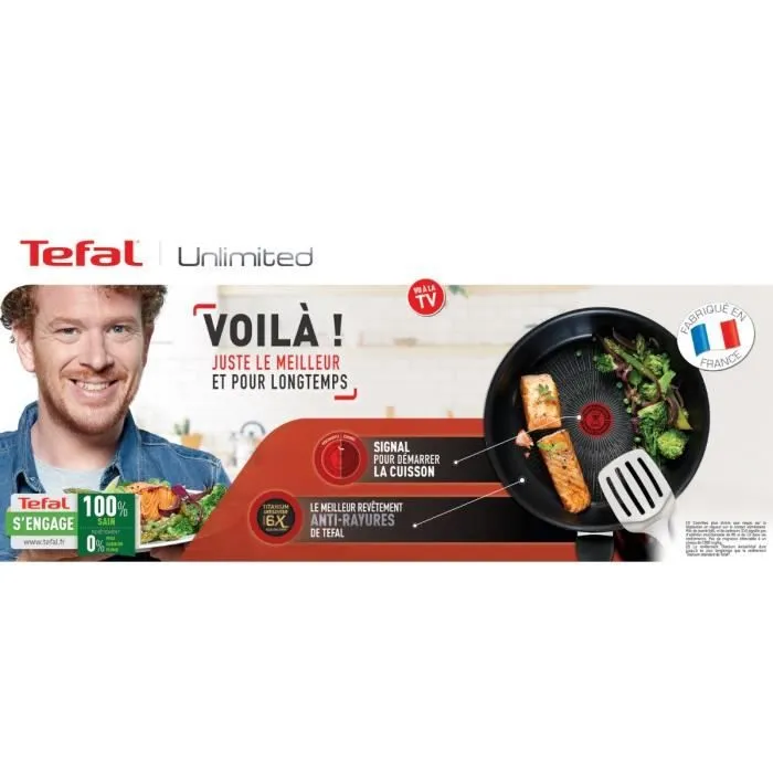 TEFAL G2550102 19 cm UNLIMITED pan - Geschikt voor alle kookplaten inclusief inductie - Zwart