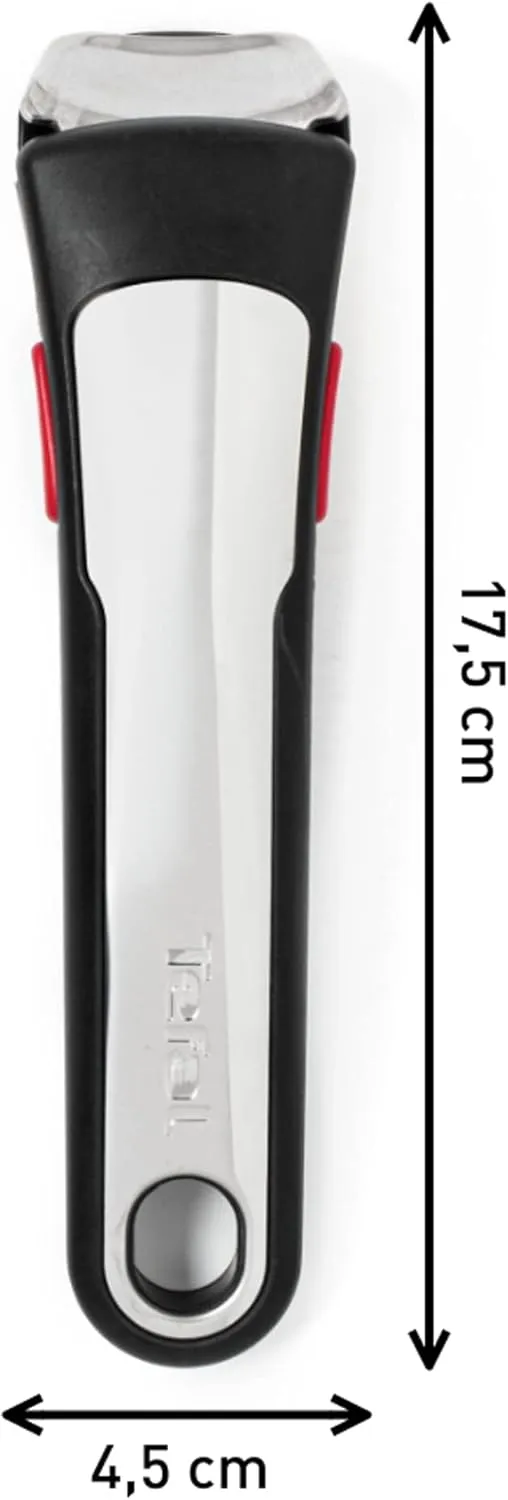 Tefal Ingenio L9863202 Premium Black Removable Handle, Stackable, 3-Point Safety Lock, Supports up to 10 kg, 10 Year Warranty, Made in France