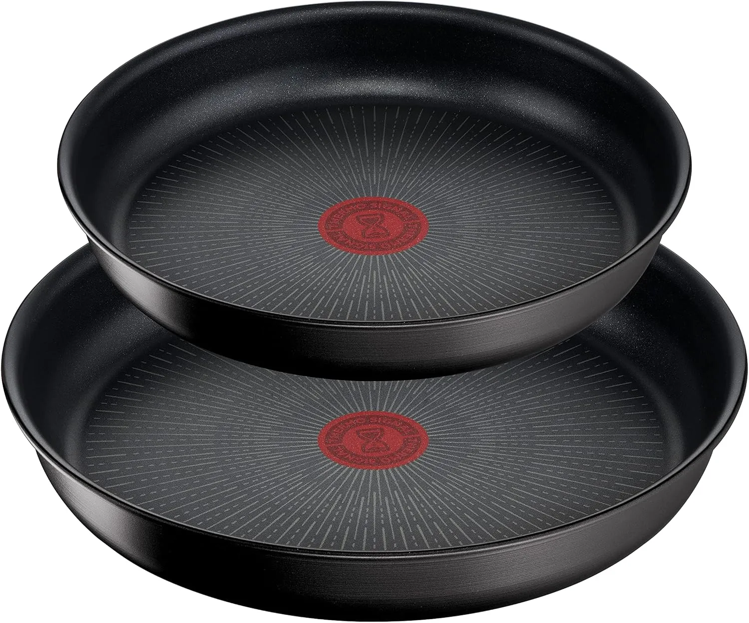 Tefal Ingenio Unlimited On Set of 2 Frying Pans   Removable Handle: Frying Pans 22 and 26 cm, Interchangeable Handle, Non-Stick Frying Pans, Titanium Coated, Thermo-Signal, Black