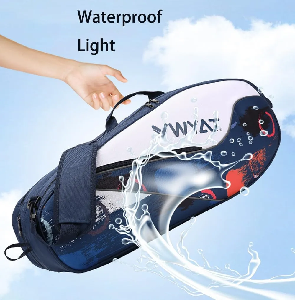Tennis 3 Rackets Racquets Single Shoulder Bag Handbag for Women Men, Waterproof Badminton Squash Racquets Big Compartment Bags